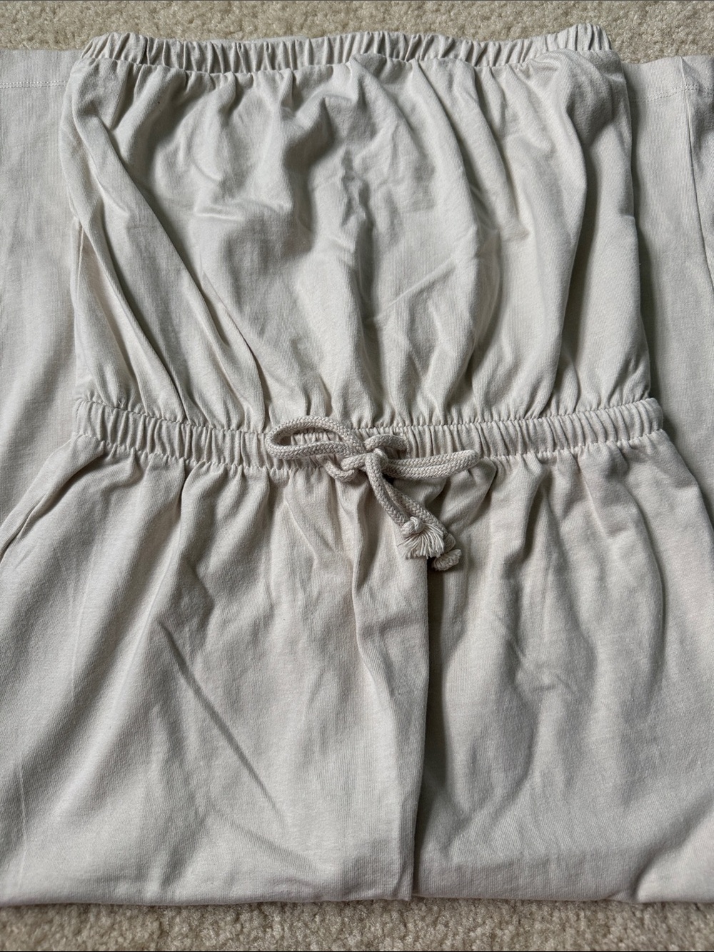 Zara !!! Size S Casual Strapless skirt Jumpsuit in Light Beige 100% cotton